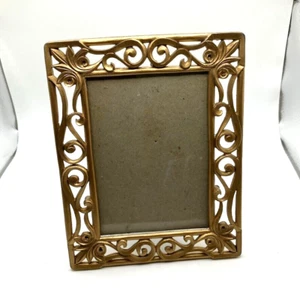 Marco de fotos decorativo pesado para 12,5 cm x 8,5 cm metal tono dorado cepillado - Imagen 1 de 10