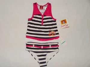 NWT SMALL PAUL by PAUL FRANK swimwear GIRL size 24M stripe black white - Picture 1 of 5
