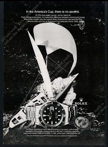 Rolex Submariner 1977 fecha reloj foto America's Cup yate vintage anuncio impreso - Imagen 1 de 7