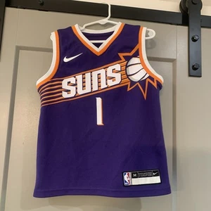 Devin Booker #1 Phoenix Suns Jersey Youth Medium M 5/6 Purple Nike Dri-Fit NBA - Picture 1 of 5