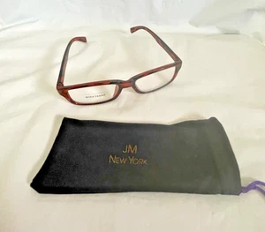 NEW JM New York Tortoise Shell Wide Frame Eyeglass Readers +2.50 in pouch - Picture 1 of 4