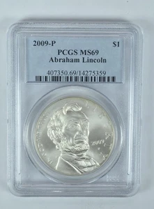 2009-P Abraham Lincoln Commemorative Dollar MS69 PCGS Blue Label - Picture 1 of 5