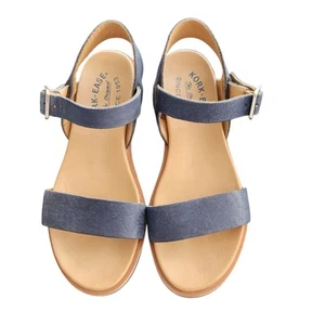 Kork-Ease Yucca Blue Leather Ankle Strap Sandals Women's Size 6M - Picture 1 of 14