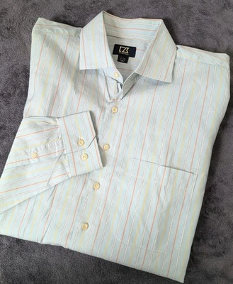 Cutter & Buck Striped Button Down Long Sleeve Men’s Shirt Sz Large Tall - Image 1 of 4