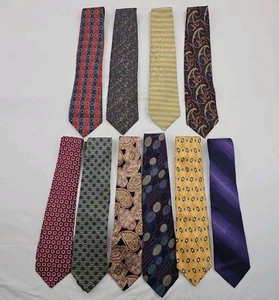 Meeting Street Mens Necktie Lot Of 9 100% Silk Abstract Geometric Paisley Print - Picture 1 of 14