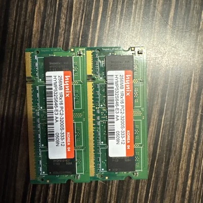 SK Hynix DDR2 SoDIMM 2x256MB 1xR16 PC3200S-333-12 512MB - Image 1 of 4