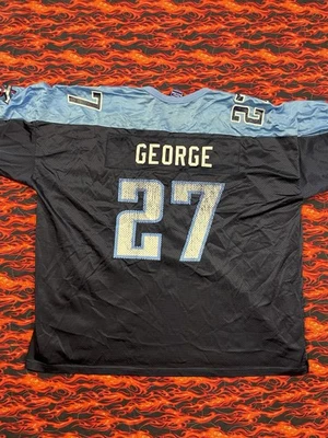 男子 复古 田纳西泰坦队 NFL 球衣 Eddie George #27 OSU Heisman Champion 56 3XL — 第 1/4 张图片
