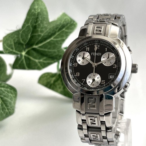 Orologio Fendi Cronografo 4500L Quadrante Nero Uomo Usatotico Autent