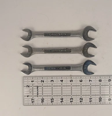 Lot of 3 Vintage Craftsman V Series Wrenches – 44582 – 3/4" x 5/8" Open-End – US - Image 1 of 4