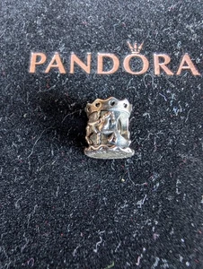 Genuine Pandora silver & 14ct gold Merry Go Round Carousel Disney Charm - Picture 1 of 2