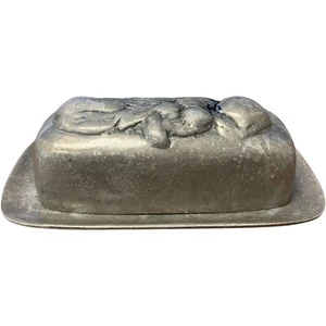 Vintage Cast Aluminum Covered Butter Dish Unbranded - Picture 1 of 4