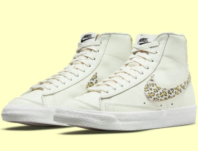 Nike Blazer Mid 77 SE White Leopard Womens US 9.5 Sneakers Shoes NEW ❤️ - image 1 of 4