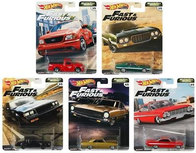 Hot Wheels Premium Fast & Furious Motor City Muscle Set of 5 Vehicles GBW75 - Image 1 of 4