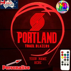 PORTLAND TRAIL BLAZERS BASKETBALL Personalised 3D LED Night Light 7 Colour Lamp - Picture 1 of 15