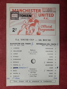 MANCHESTER UNITED v ROTHERHAM UNITED | 1969/1970 | FA YOUTH CUP R5 | 16 FEB 1970 - Picture 1 of 2