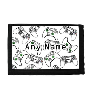 PERSONALISED SKETCH GAMING CONTROLLER PRINT BOYS WALLET BIRTHDAY CHRISTMAS GIFT - Picture 1 of 3