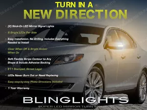 Lincoln MKS LED Side View Mirror Turn Signals Light Set Blinkers Lamps Signalers - Picture 1 of 9