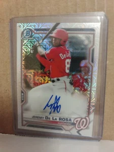 2021 Bowman Chrome Mega Mojo Refractor Auto Jeremy De La Rosa BMA-JD Nationals - Picture 1 of 2