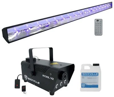 American DJ ECO BAR UV DMX 18x3w Ultraviolet LED Bar Black Light w/Remote+Fogger - Image 1 of 4