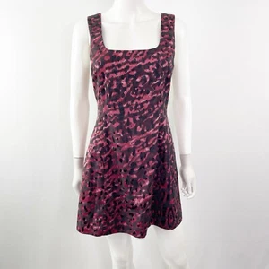 Jay Godfrey Dark Red ADDISON Leopard Print Dress Size 8 Sleeveless Mini Cocktail - Picture 1 of 10