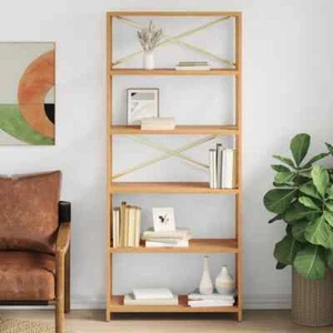 Shelf Bathroom Storage Bookshelf Rack Shelving Unit Solid Wood Oak vidaXL - Picture 1 of 56