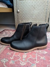 Helm Mens Pablo Leather Zip Up Ankle Chelsea Boots, Black, US 8EE