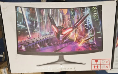 Alienware - AW3225QF 32" QD-OLED Curved 4K UHD 240Hz G-SYNC Gaming Monitor - Image 1 of 4