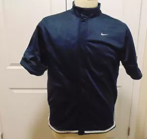 De colección. Chaqueta NIKE Azul Marino Baloncesto Calentamiento Cierre a Presión Manga Corta Forrada Hombres Grande - Imagen 1 de 9