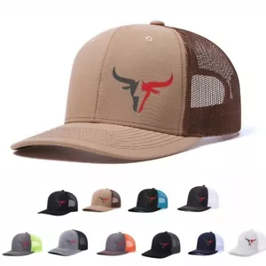 Bull Head bedruckte Herren Damen Trucker Mesh Baseball Mütze Hip Hop Snapback Cap - Bild 1 von 23