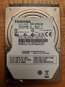 TOSHIBA MK1676GSX 160GB 9.5MM SATA 2.5" INTERNAL HARD DRIVE 5400RPM LAPTOP HDD - Afbeelding 1 van 3