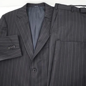 Z zegna suit mens 42L 36x30 natural comfort geometric striped two button wool - Picture 1 of 17