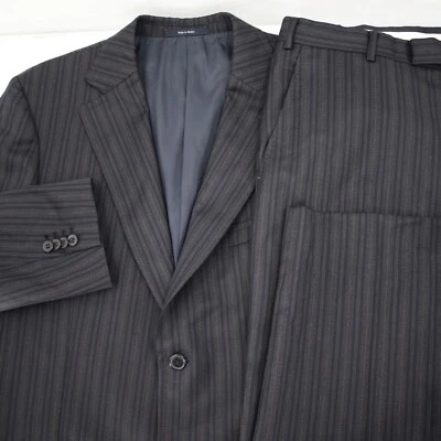 Z zegna suit mens 42L 36x30 natural comfort geometric striped two button wool - Image 1 of 4