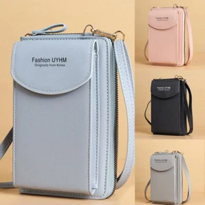 Cross Body PU Leather Mobile Phone Shoulder Bag Handbag Purse Wallet Pouch - Picture 1 of 14