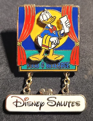 Prendedor Disney Pato Donald Saludos Miembros del Elenco Serie Alimentos y Bebidas WDW 2002 Foto 1 de 2