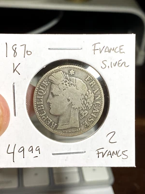 1870 K France 2 Francs - Image 1 of 2