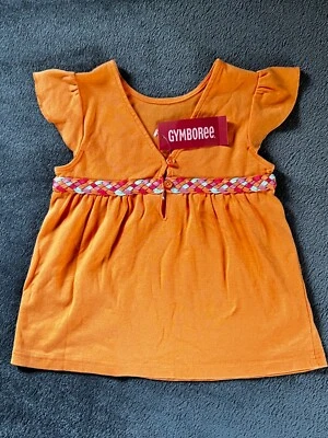 Gymboree TROPICAL GARDEN Braided Belt Swing Orange Cap Sleeve Top, Size 4T - New - Image 1 of 4