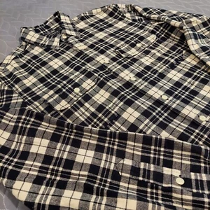 J. Crew Workshirt Mens M Black Off White Utility Long Sleeve Shirt Excellent - Picture 1 of 12
