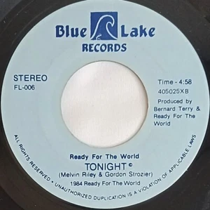 80's R&B 45 HEAR Ready For The World TONIGHT 1984 Blue Lake VG - Picture 1 of 4