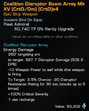 Star Trek Online 8 x Coalition Disruptor Beams MK XV [CrtD/Dm] [CrtD]x4 GOLD PC