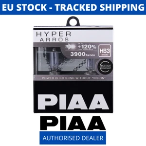 PIAA HYPER ARROS 3900K Car BULBS Up to +120% More light (HB3)(HE-909)(Twin Pack) - Picture 1 of 3