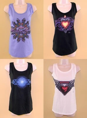 Lot of 4 Anvil Women's Seamless Biker Tank Shirt Different Color S Size Cotton Foto 1 de 4