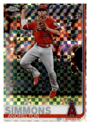 2019 Topps Chrome X-Fractor #4 Andrelton Simmons 洛杉矶天使棒球车 — 第 1/2 张图片