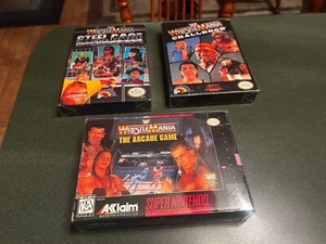 Lote WWF WrestleMania SNES NES - Wrestlemania Steel Cage Challenge Arcade PROBADO - Imagen 1 de 13
