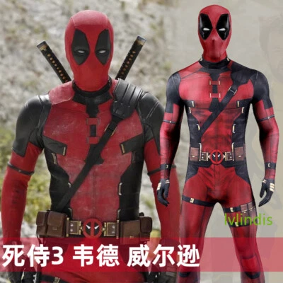Новый Deadpool 3 Уэйд Уинстон Уилсон боди комбинезоны костюм для Хэллоуина мужчин маска - Изображение 1 из 4