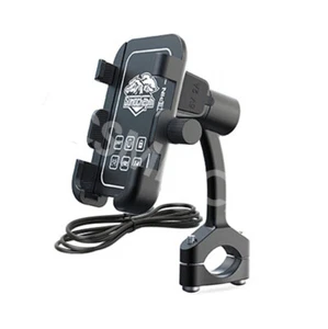 CNC Motorcycle Cell Phone Holder Handlebar Mount USB Fast Charger Accessories - Photo 1 sur 13