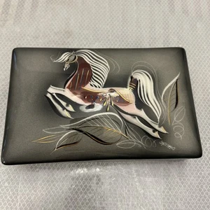 Scatola portagioie vintage firmata Sascha Brastoff cavallo splendida ceramica artistica - Foto 1 di 9