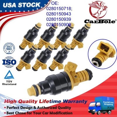 8x F150 Fuel Injectors For Ford F150 F250 F350 1993-2003 V8 Replace #0280150718 - Image 1 of 4