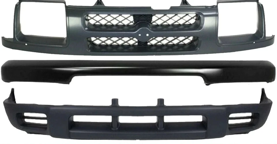 Front Bumper Face Bar Primed & Grille Assembly Kit For 2000-2001 Nissan Xterra - Image 1 of 4