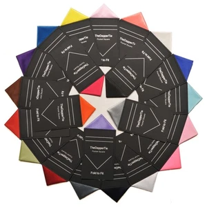 TheDapperTie - Men's Solid Triangle Pre Folded Pocket Square on Card - Picture 1 of 30