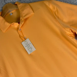 Peter Millar NWT Summer Comfort Sun Protection Polo Shirt Men's Orange Size S - Picture 1 of 8
